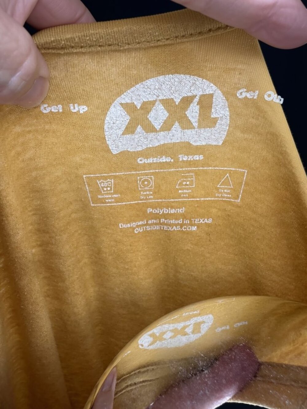 Men's Yellow Outside Texas TShirt - Picture 2 of 2